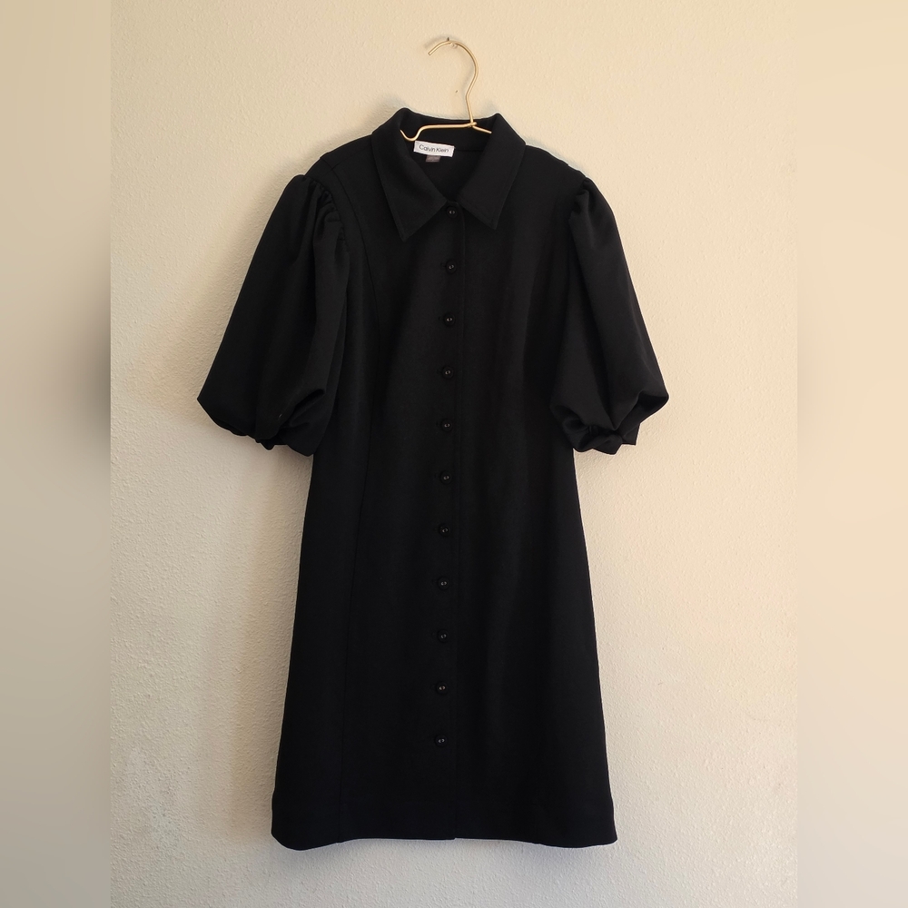Calvin Klein Black Puff Sleeve Dress